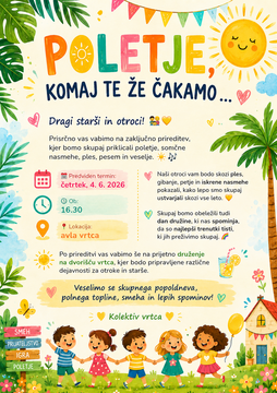 VABILO ZA ZAKLJUČEK VRTCA
